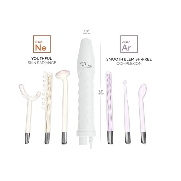 Pure Daily Care NuDerma Professional Ne+Ar Skin Therapy Wand w 6 Fusion Used - Picture 15 of 15